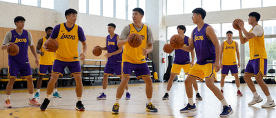 NBA新赛季湖人队训练备战场景